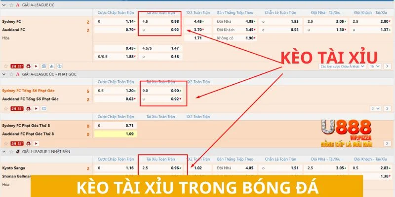 Các thể loại kèo tài xỉu bóng đá thú vị